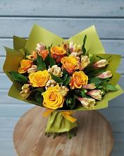 Букет цветов из:  Альстромерии и Розы в Стремилово