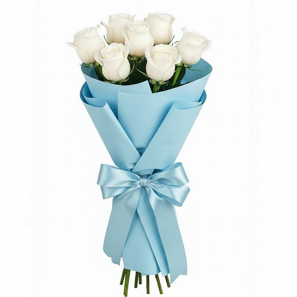 Букет 7 белых роз Проуд в Стремилово