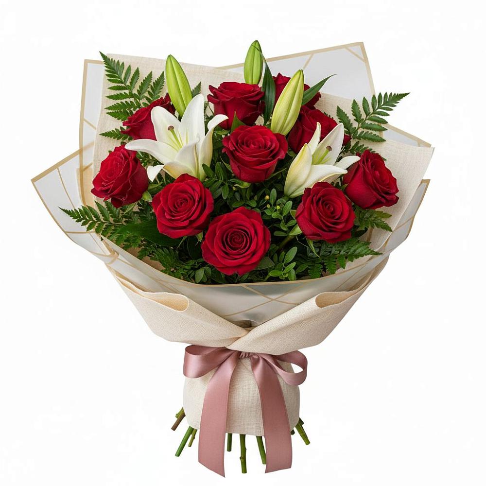 Букет цветов из: Лилии и Розы в Стремилово