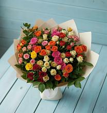 Букет Микс из разноцветных кустовых роз #REPLACE_PRED# Стремилово